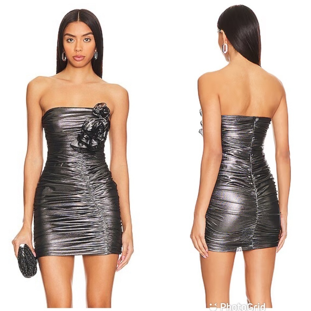 Amanda Uprichard Tenley Mini Dress in Metallic